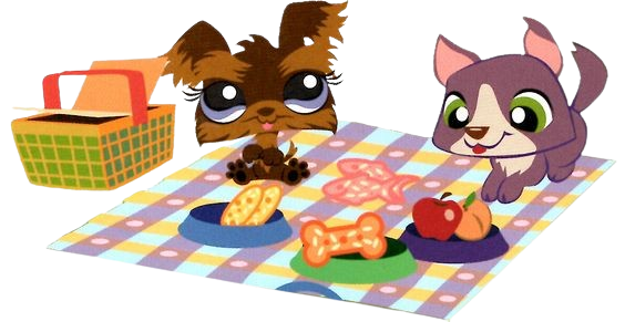 lps puppies having a picnic